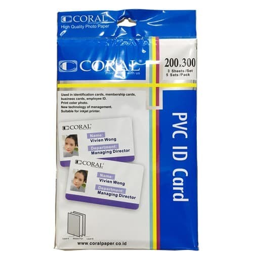 

Ready stock] Kertas PVC Coral Untuk ID Card A4 isi 5 Lembar