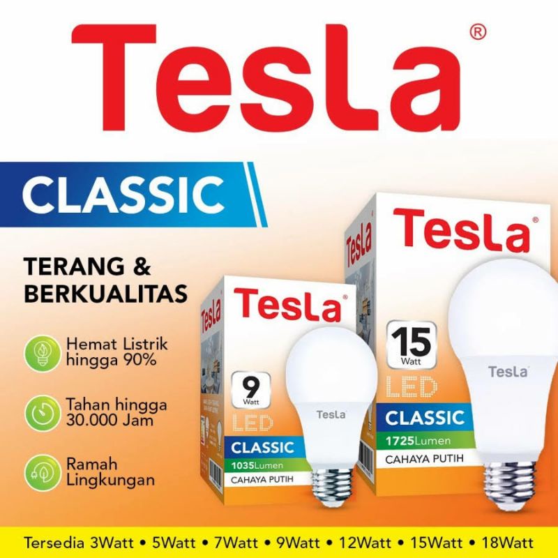 Lampu LED/ Bohlam TESLA CLASSIC 3 - 18 Watt