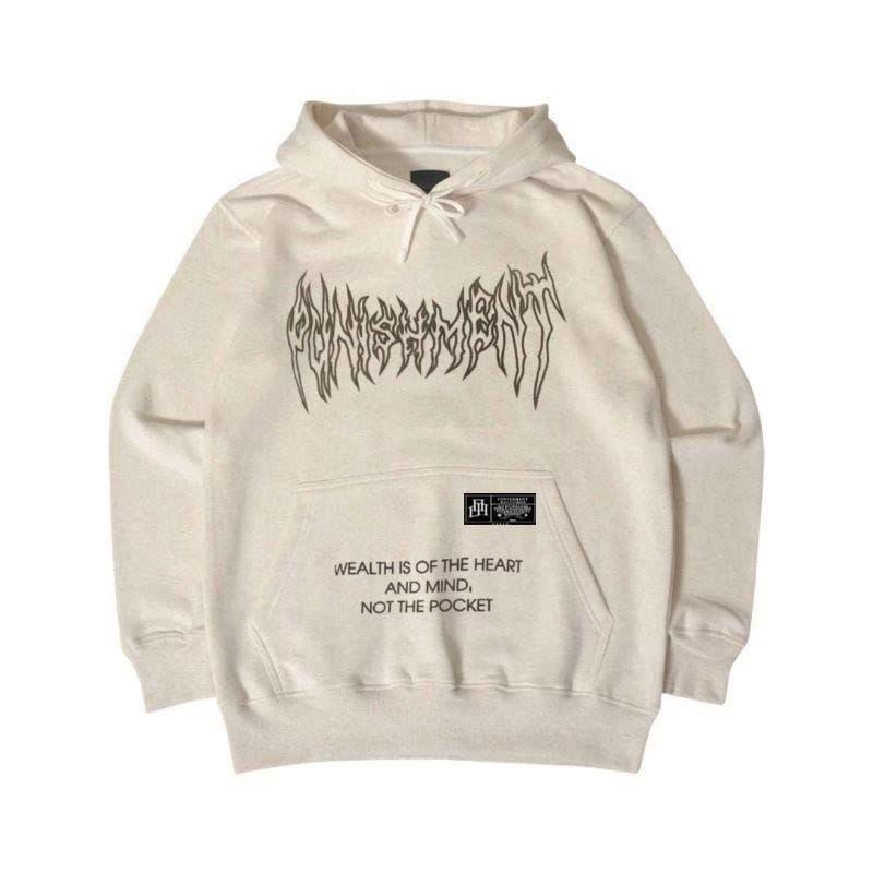 Punishment Hoodie Metal Font 07C Cream Unisex