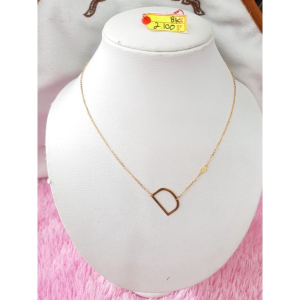KL1553DLM kalung model rantai vensi variasi liontin huruf D emas kuning asli berar 2.100 kadar 375% 