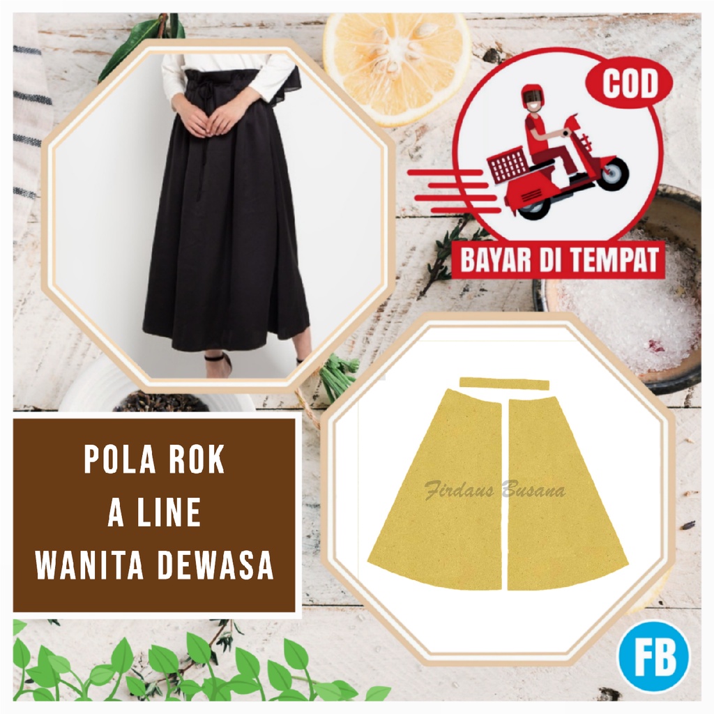 【COD】Pola Rok A Line Dewasa | Pola Instan Rok | Pola Jiplak Rok | Pola Jahitan Lengkap Firdaus Busan