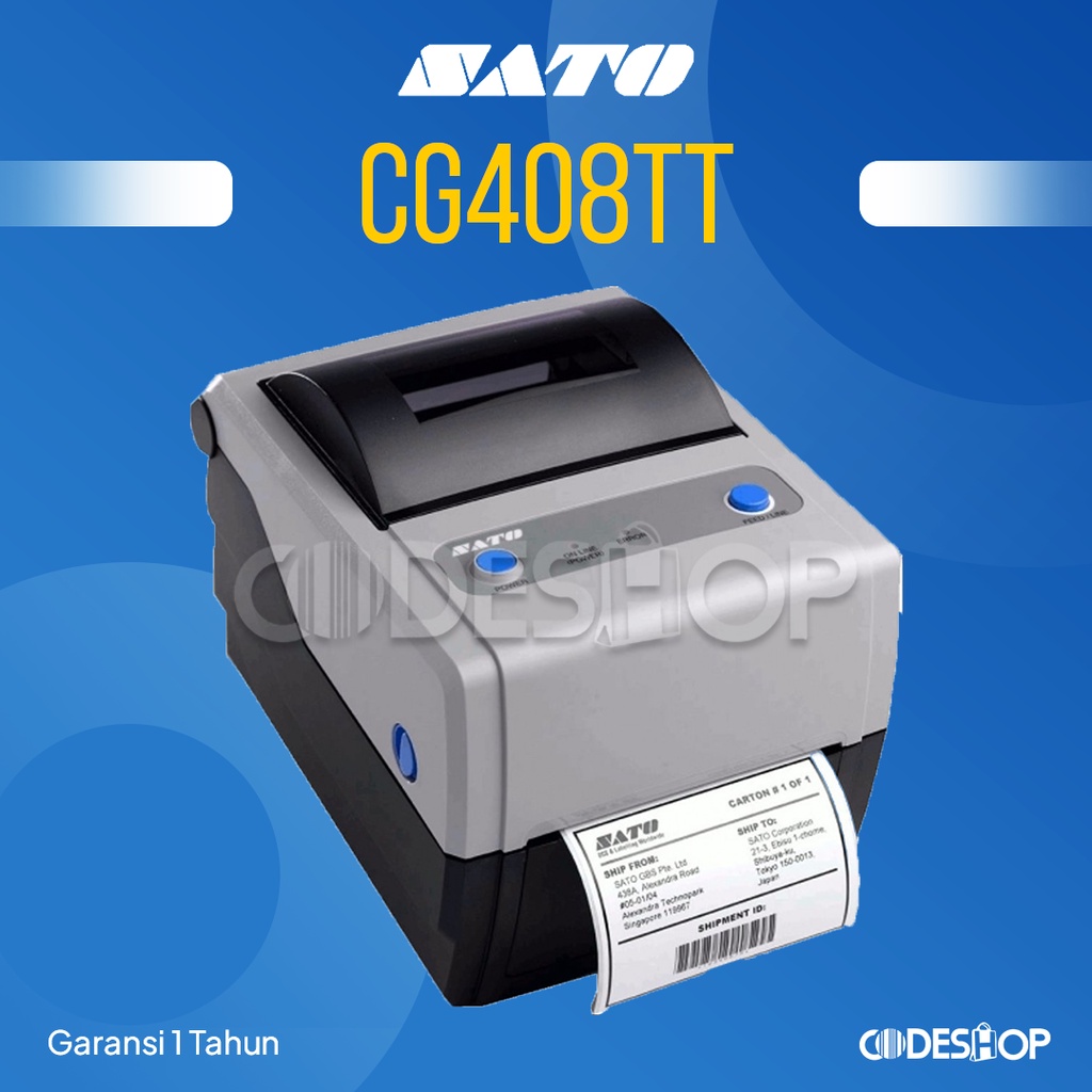 Printer Barcode Sato CG408TT - CG 408TT Direct Thermal Cetak Label