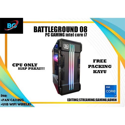 PC Rakitan Gaming i7 Ram 16 gb Ssd 240gb LED 24 in  full set bonus keyboard mouse gaming