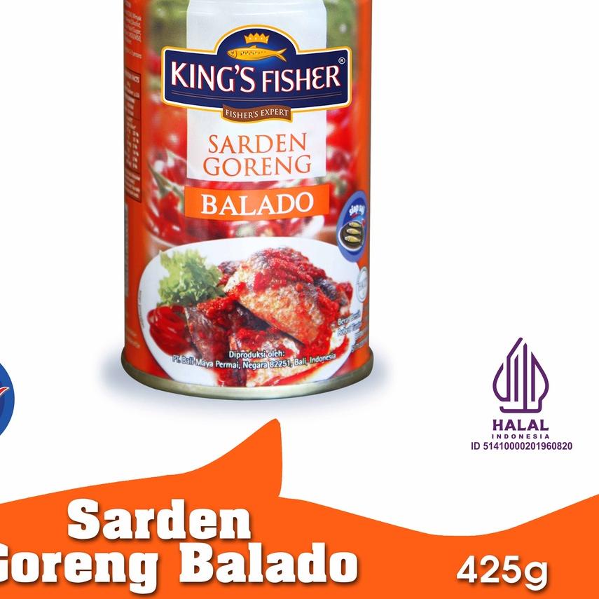 Termurah [FG2] King's Fisher Sarden Goreng Rasa Balado Makanan Kaleng 425 gr