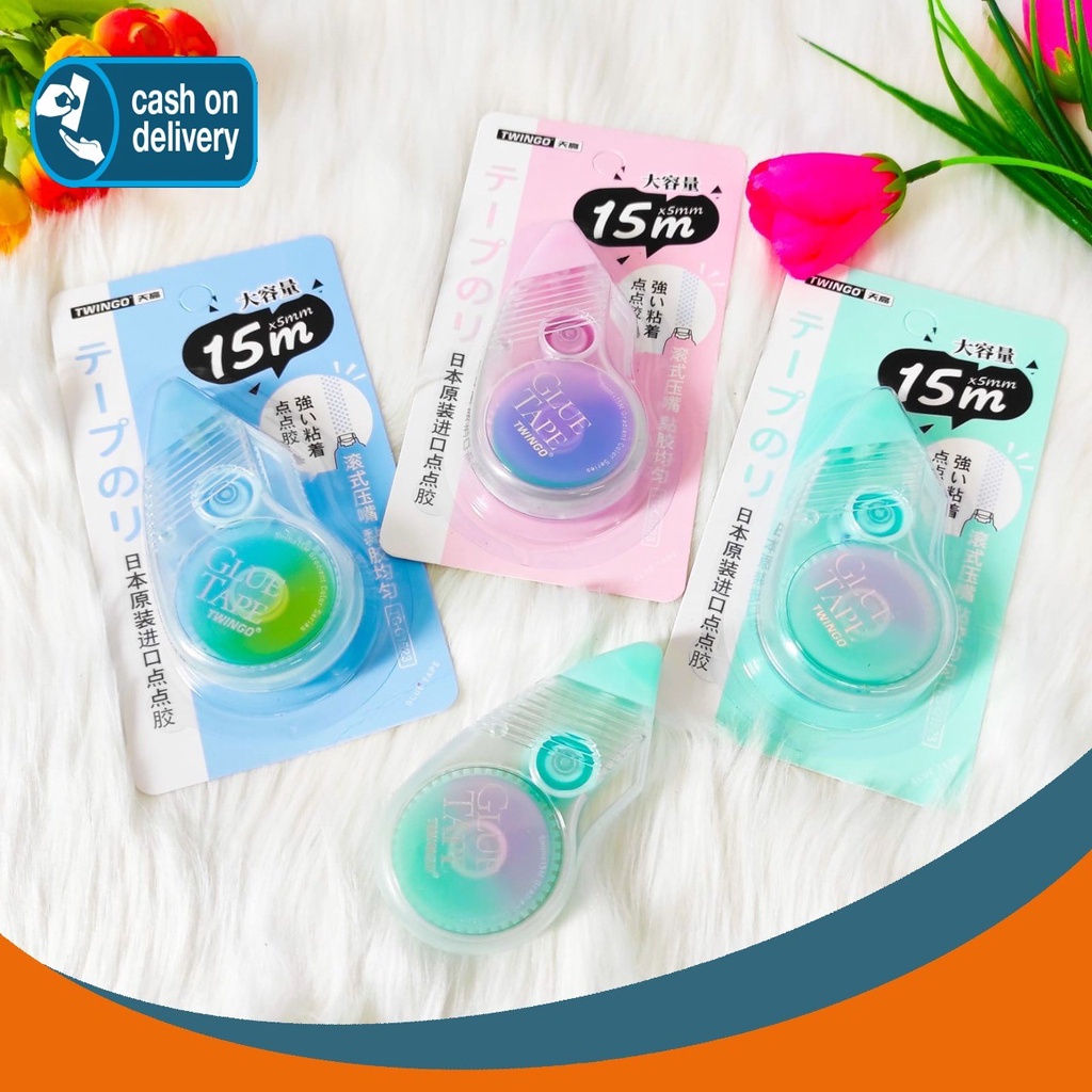 

GLUE TAPE ROLL POLOS PANJANG 15 METER TWINGO TG-G1523 KARAKTER DOUBLE TAPE ROLLER UNIK LUCU