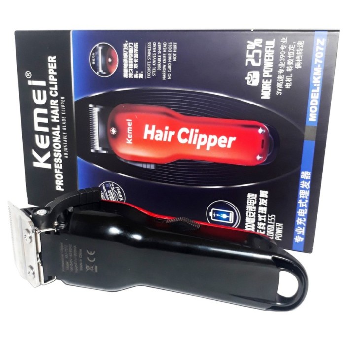 Alat Cukur Rambut Kemei KM-707Z Hair Clipper Trimmer (Merah)