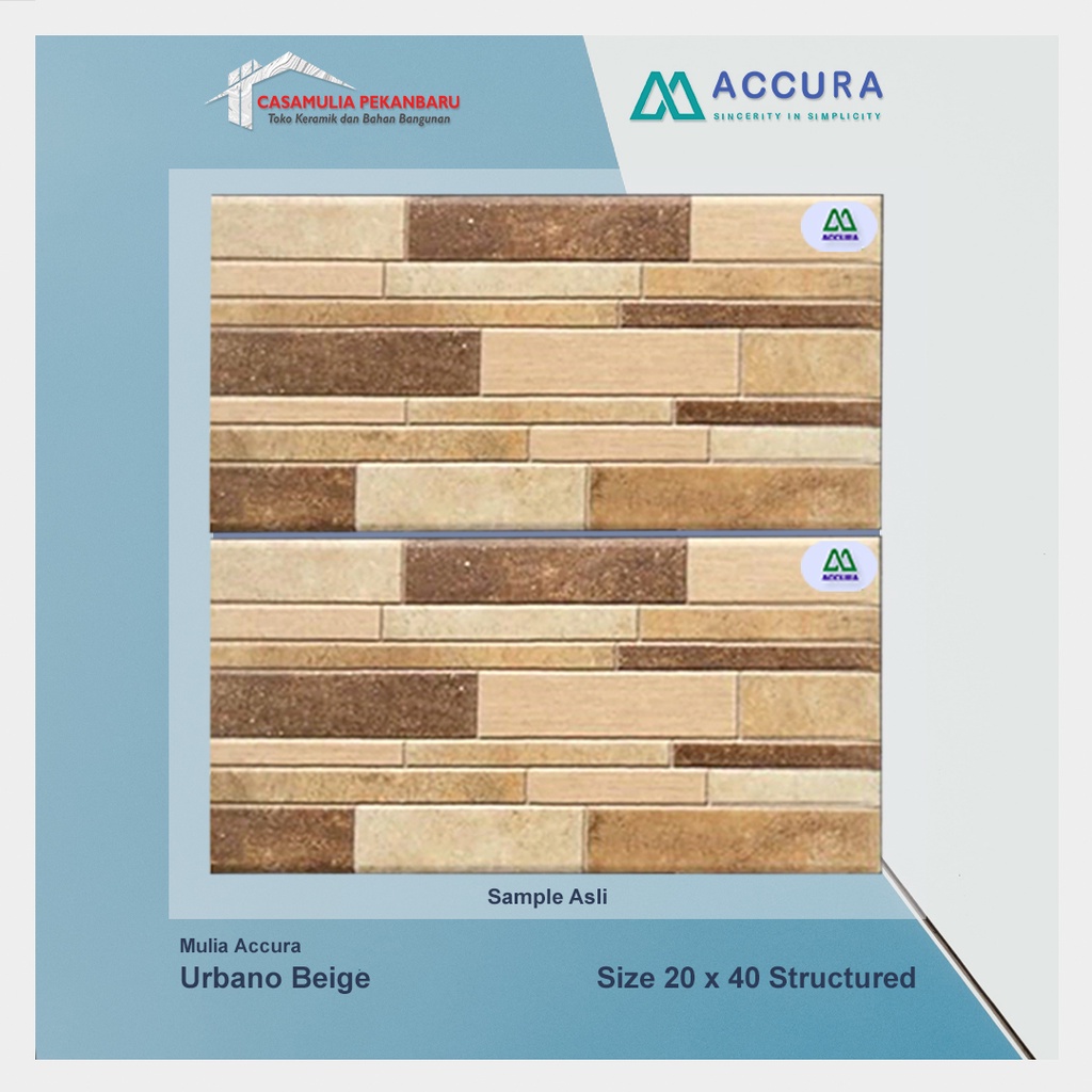 Keramik Dinding Kasar Mulia Accura 20x40 Urbano Beige KW 1