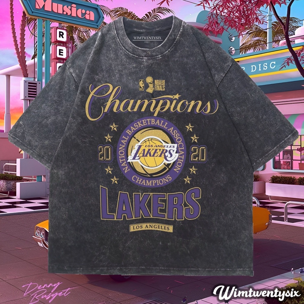 Wimtwentysix “Champions lakers national basketball asociation” Oversize T-shirt | kaos washed | vint