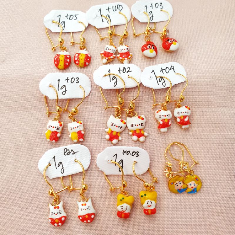 Anting anak karakter emas asli kadar 300