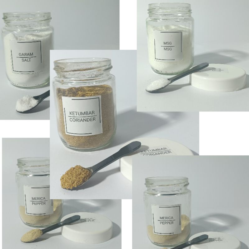 Jar kaca toples wadah bumbu dapur kaca toples kaca