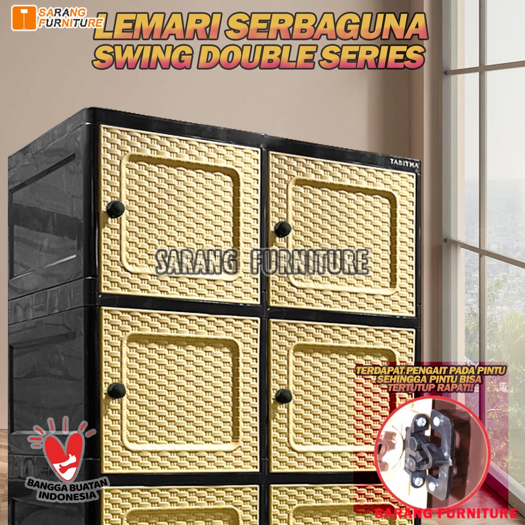 Lemari SWING DOUBLE Lemari Plastik Serbaguna 2 SUSUN Tabitha CLICKS Tabitha LOKI LOKER SERBAGUNA Lemari Pakaian CABINET LEMARI TABITHA LEMARI SWING