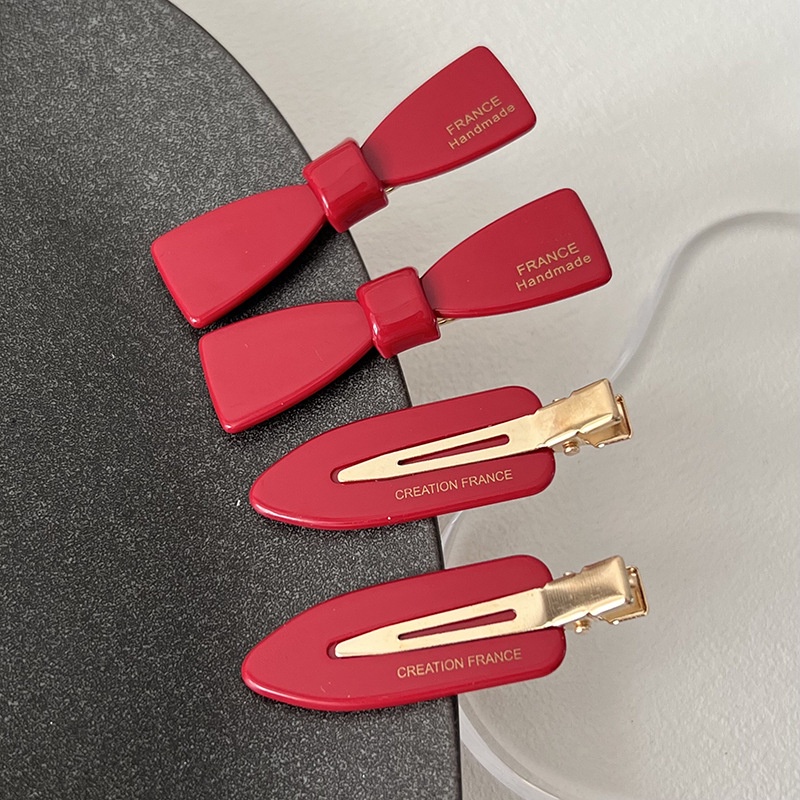 JEPIT PIN PONI RAMBUT WARNA MERAH MODEL PITA BASIC RETRO RED COLOR BANGS BB CNY IMLEK BOBBY PINS WARNA POLOS JEPITAN HAIRCLIP PLASTIC HAIR CLIP SNAP HAIRPIN SNAP ELEGAN FRENCH VINTAGE KOREAN STYLE AKSESORIS KLIP MINI RAMBUT COLORFUL RIBBON ACCESSORIES