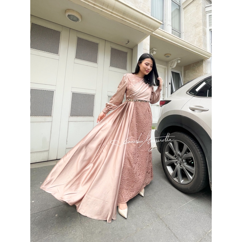 ( VM )- Vanesha Margaretta - 697 dress wanita - fashion muslim - dress pesta