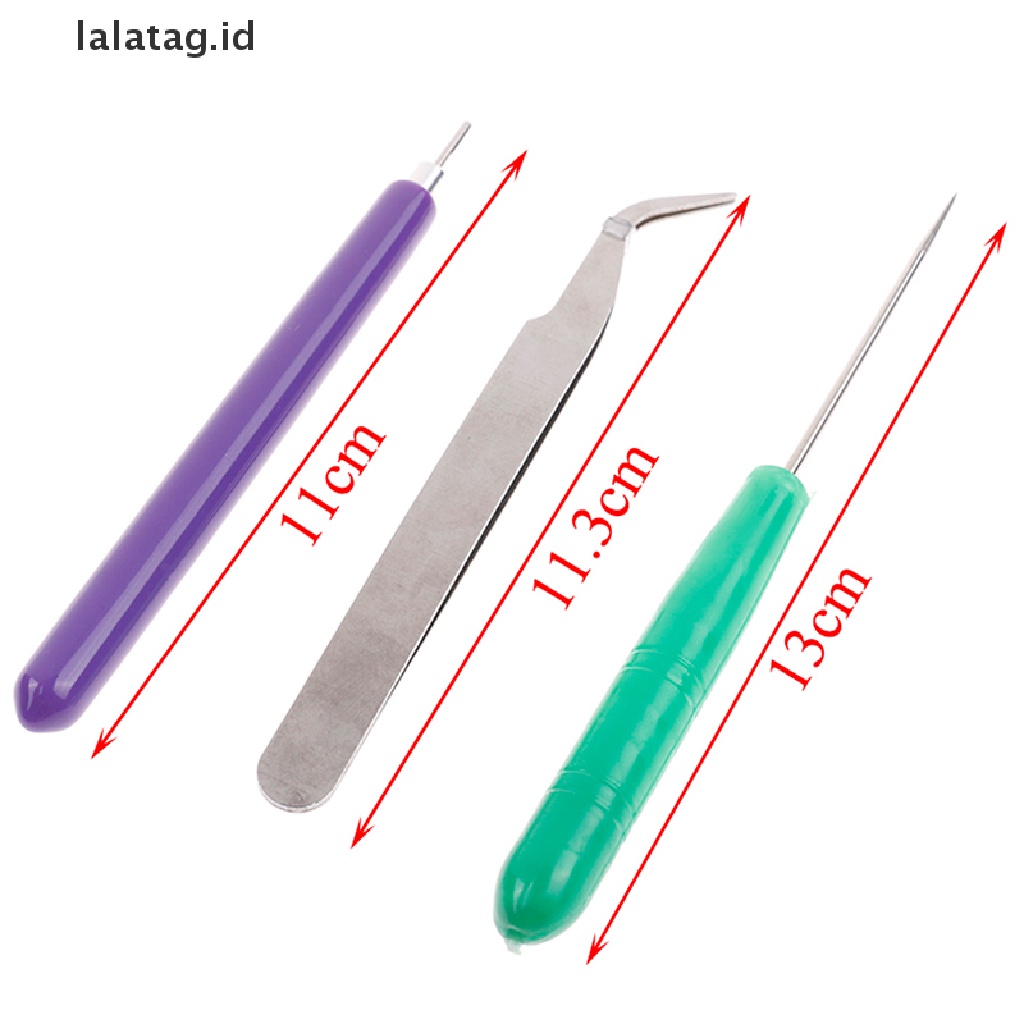 [lalatag] 3pcs Kertas DIY set quilling paper tools tweezer Jarum Pin slotted pen tool kit [ID]