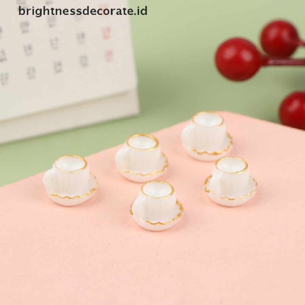 [Birth] 5pcs Miniatur Rumah Boneka Model Cangkir Kopi Mini Aksesoris Dekor Dapur [ID]