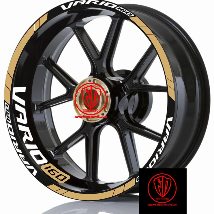 

TERLARIS | stiker list velg motor all new Honda Vario 160 red v2 ring 14-GOLD