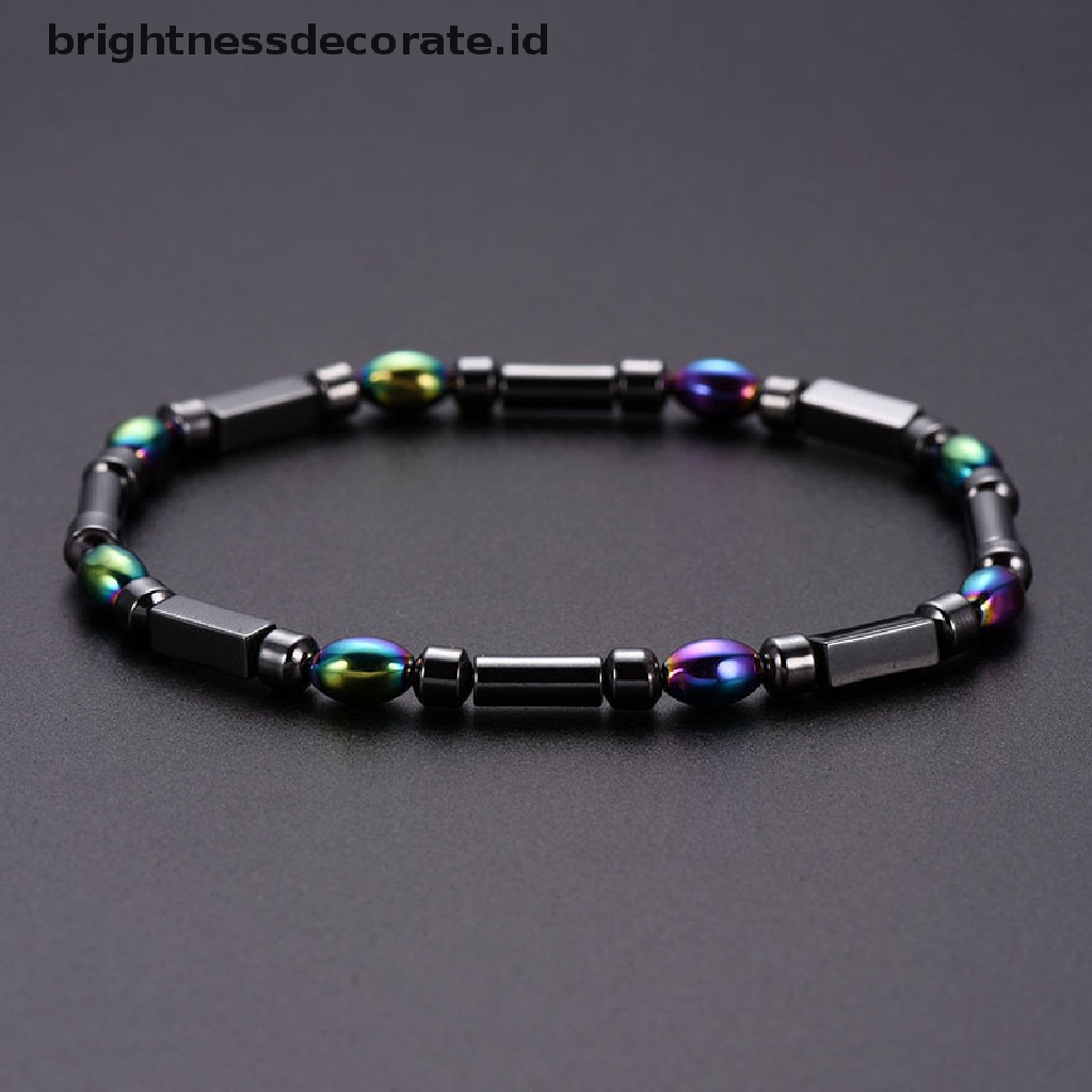 [Birth] Magnetic Beads Batu Hematite Perawatan Kesehatan Penurunan Berat Badan Gelang Kaki Perhiasan [ID]