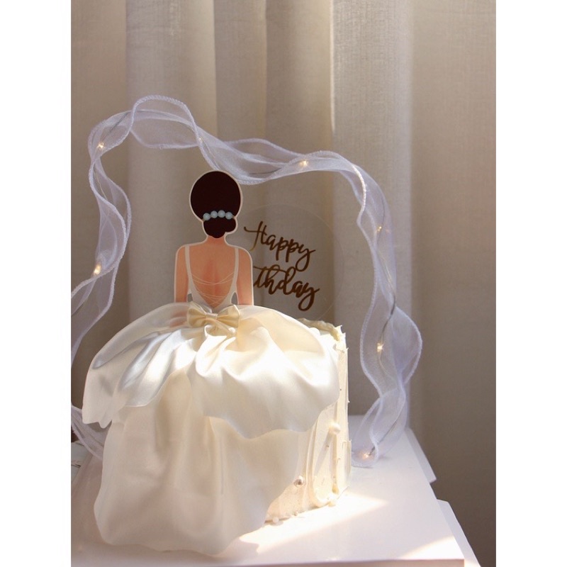 

Topper Diy dress/ topper Diy dengan lampu/topper kue hiasan ultah/ hiasan bridal shower