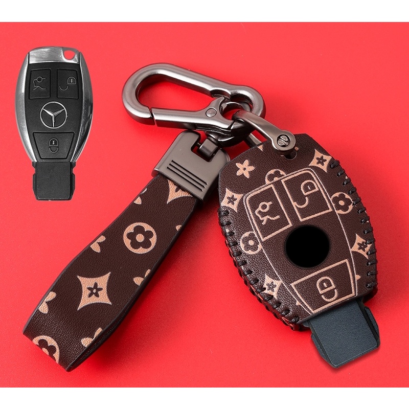 Mercedes-benz Leather key Holder cover Smart key case Luminous Sarung Kunci Mobil e200l cla clb