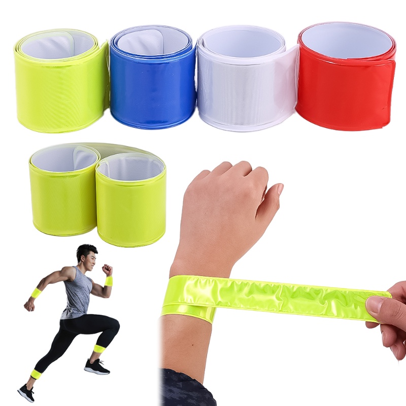 1pc Bersepeda Tape Reflektif Strip Peringatan Gelang/Luar Menjalankan Memancing Aman Sepeda Mengikat Celana Tali Kaki Neon Band