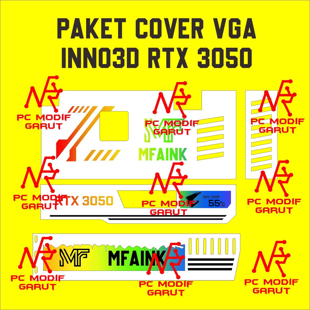 PAKET PC MODIFIKASI COVER CUSTOM LOGO LED RGB
