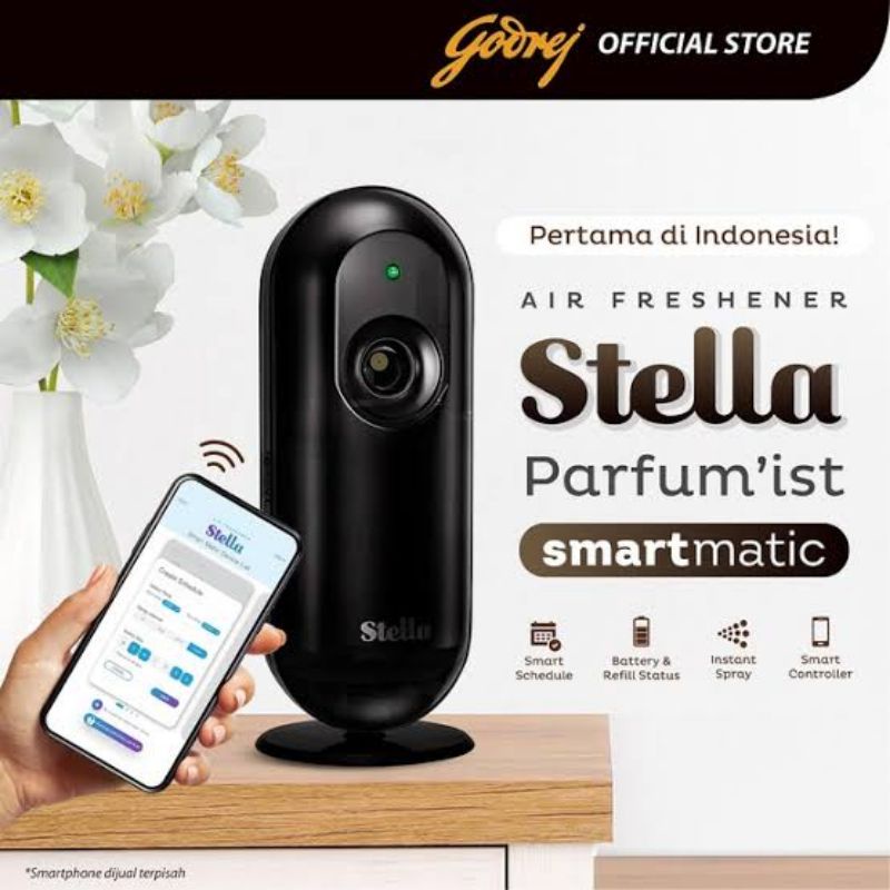 STELLA SMARTMATIC AIR FRESHNER ALAT SEMPROT PARFUM OTOMATIS VIA ANDROID PEWANGI KAMAR PEWANGI TOILET
