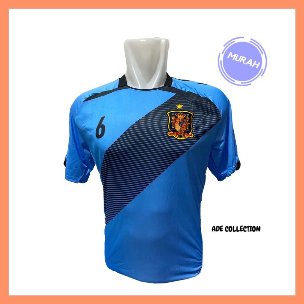 Jersey / kaos Bola Spanyol Biru