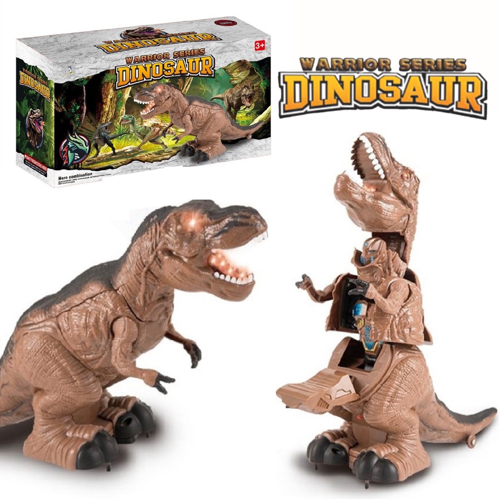 Mainan Edukasi Anak Robot Dinosaurus Karet Warrior Series Berubah Jadi Transformers Mainan Dino Trex