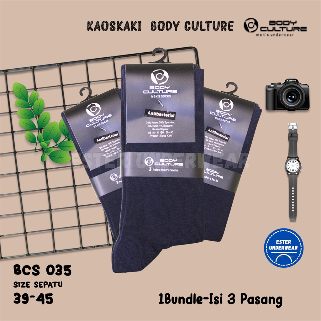 Body Culture BCS035 Kaos Kaki Casual Bundle Isi 3 Pasang