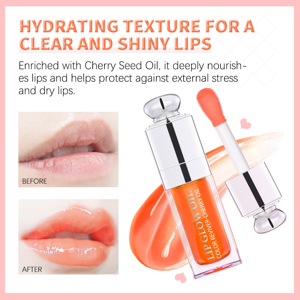 Ibcccndc Lip Oil Plumping Lip Gloss Moisturizing  Transparent Fruit Mouth Oil 5 Warna Dior Lip Tattoo