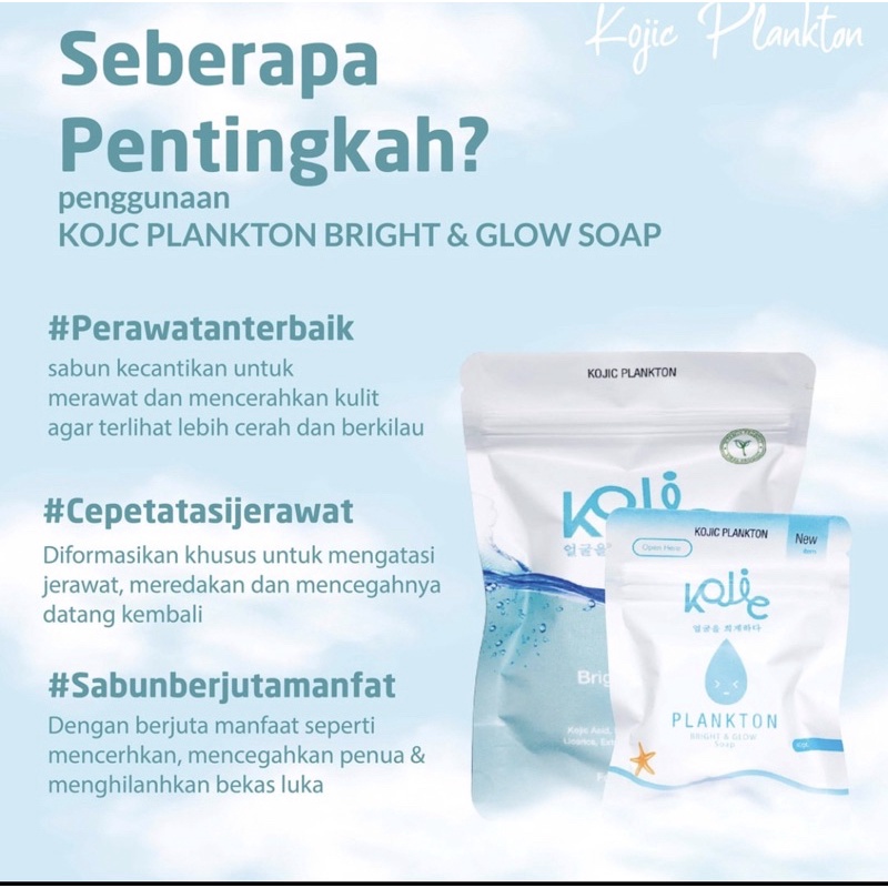 KOJIC PLANKTON - Kojie Bright &amp; Glow Face Soap Go To Bright and Glow Body Serum Sabun Body Lotion Pembersih Pemutih Pencerah Penghilang Bekas Jerawat Wajah Aman Original Viral BPOM