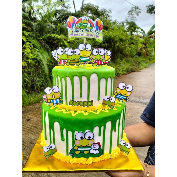 2 TIERS CAKE / KUE ULANG TAHUN TINGKAT KARAKTER TOPPER