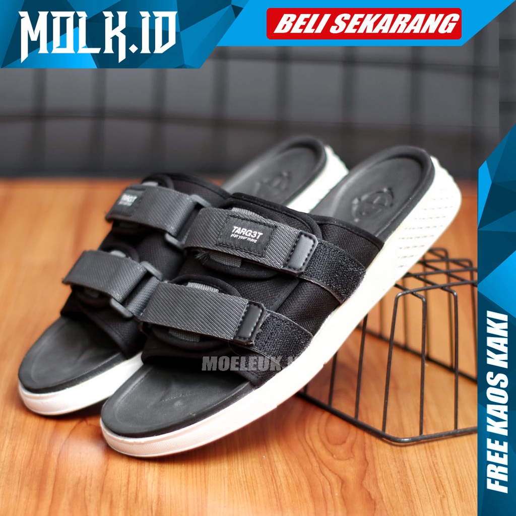 MOLK Sandal Slop Pria Kekinian Original Distro Sendal Slide Cowok Keren Simple Murah Trendy