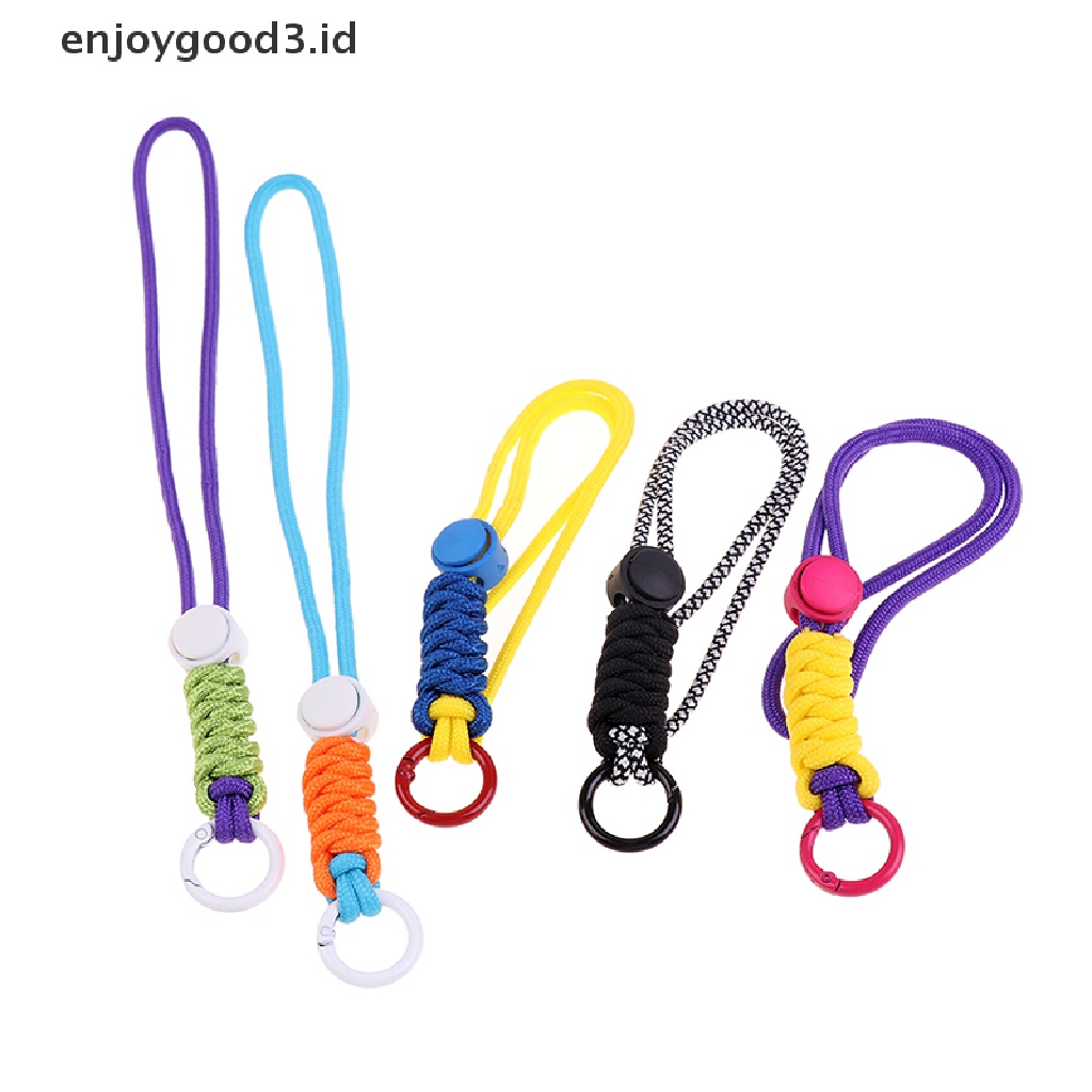 [Rready Stock] Fluorescent Lanyard Phone Case Kabel Gantung Gantungan Kunci Tas Liontin Tali Dikepang (ID)