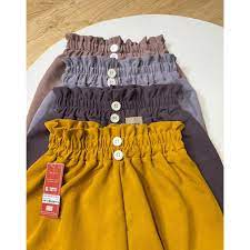 Kulot Crincle Airflow Kancing Dua/ JUMBO / kulot crincle button / Kulot Crincle kancing 2