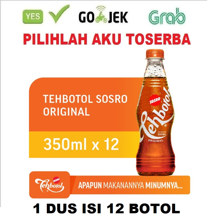 Teh Botol Sosro PET Original 350 ml - ( HARGA 1 DUS ISI 12 pcs )