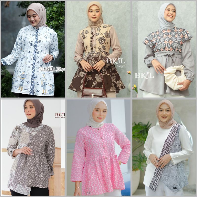 Blouse Batik wanita karir terbaru