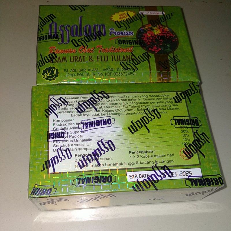 

Ramuan obat tradisional asam urat dan flu tulang assalam jamu kapsul original