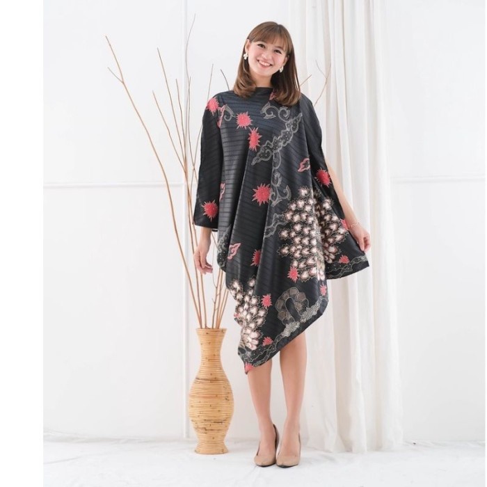 PROMO DRESS KOREA BAJU PESTA WANITA MIDI DRES REMAJA KAFTAN SATIN HITAM D5Y7 - HITAM KEKINIAN MURAH 