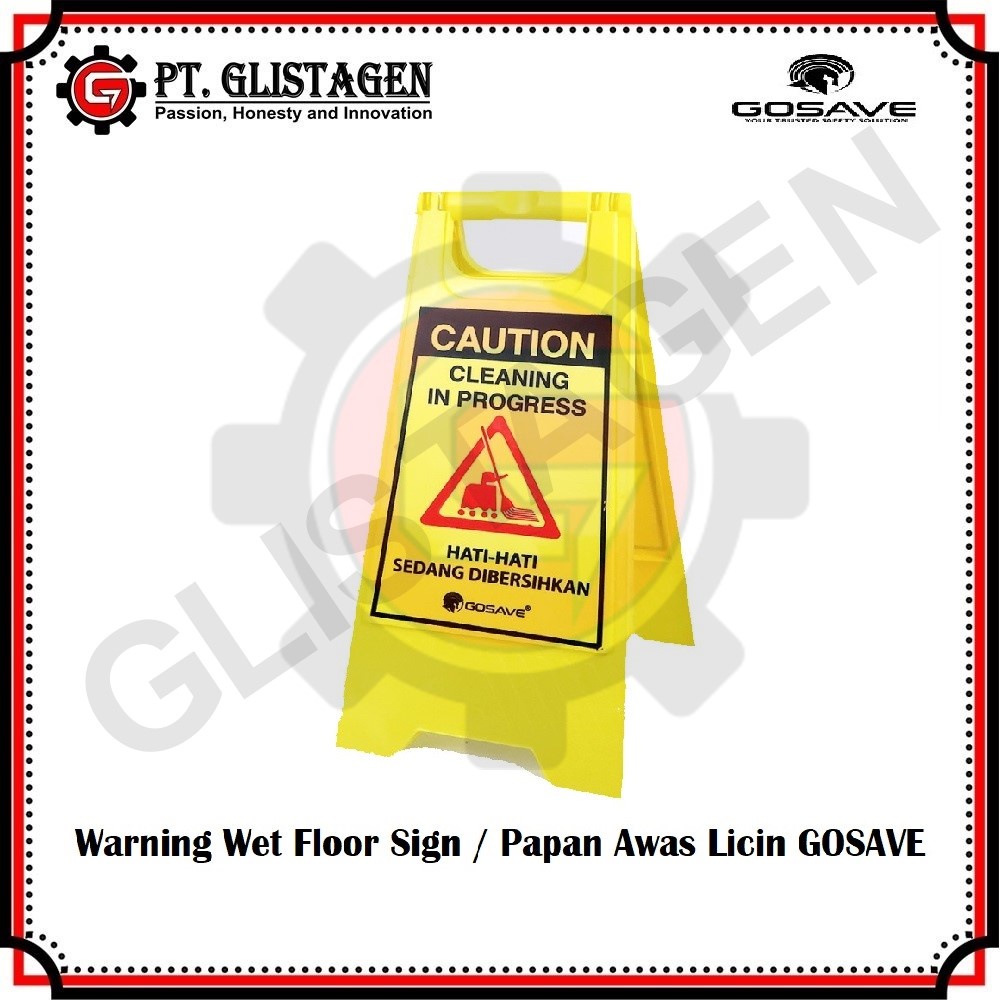 GOSAVE Papan Peringatan Lantai Basah Licin Warning Sign Floor Wet Floor