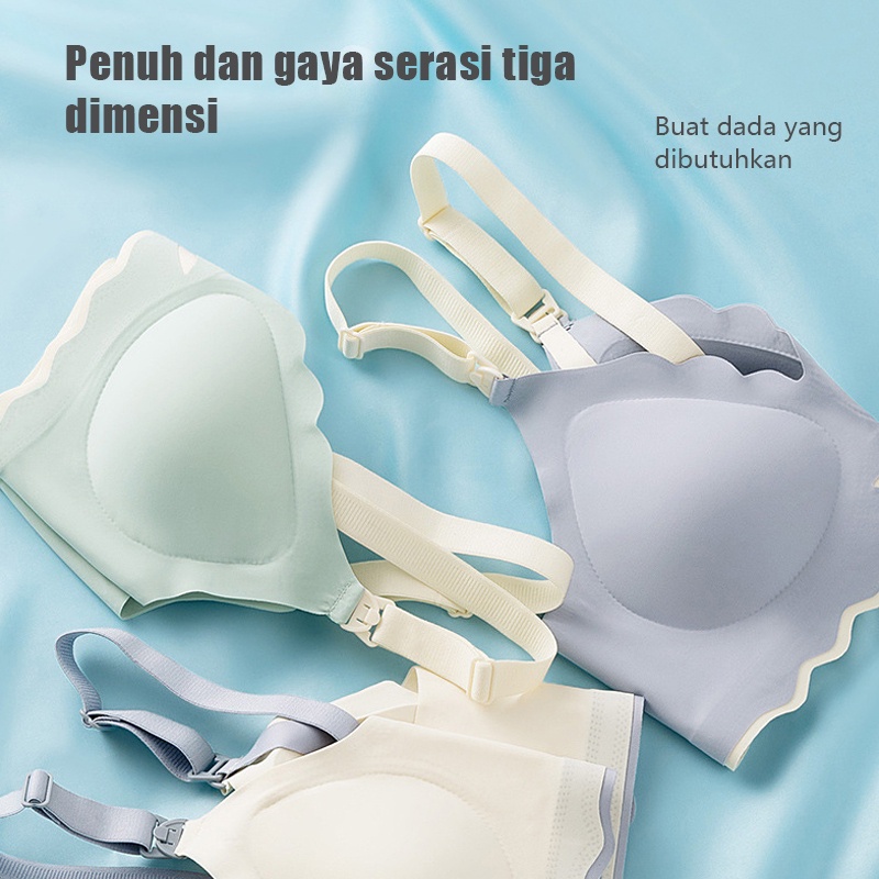 Bh Menyusui Tanpa Busa Tanpa Kawat Bahan Katun Nursing Bra Menyusui Busa Tipis kancing depan bh maternity B1087