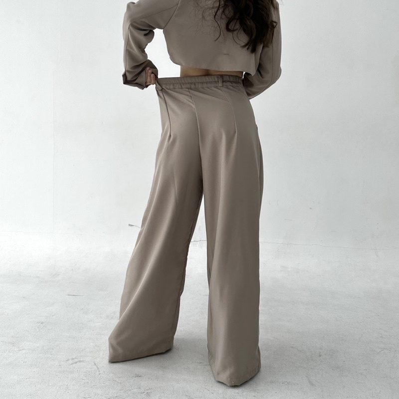 GOUW PANTS - Celana Panjang Wanita Wide Highwaist Pants Basic Korean Long Trousers Murah Posha