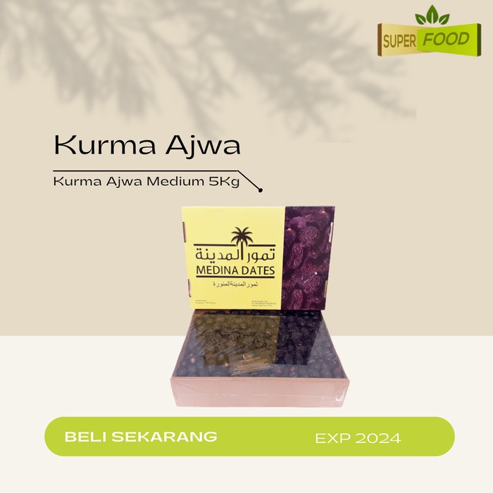 

KURMA AJWA MEDIUM ISI 5KG 100% ASLI MADINAH