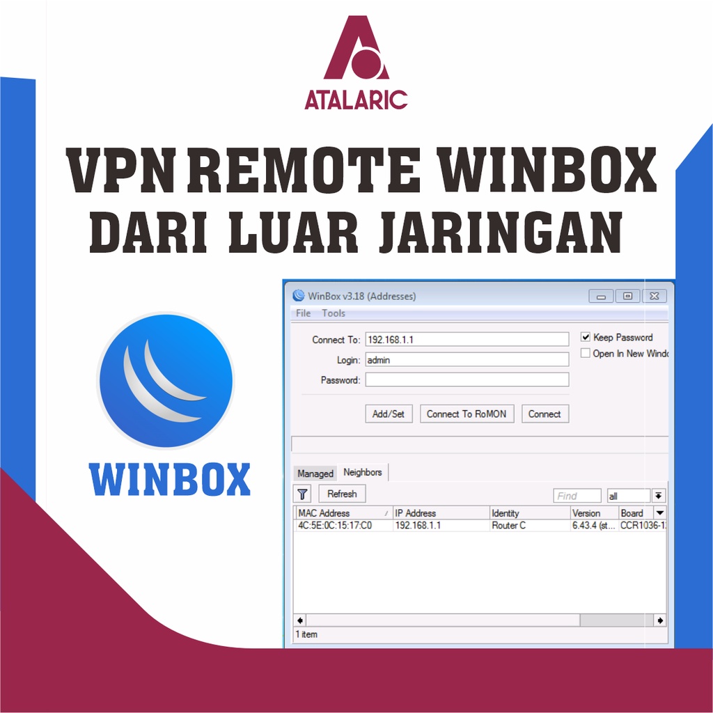 VPN REMOTE WINBOX DARI LUAR JARINGAN, REMOTE MIKROTIK (PORT 8291)