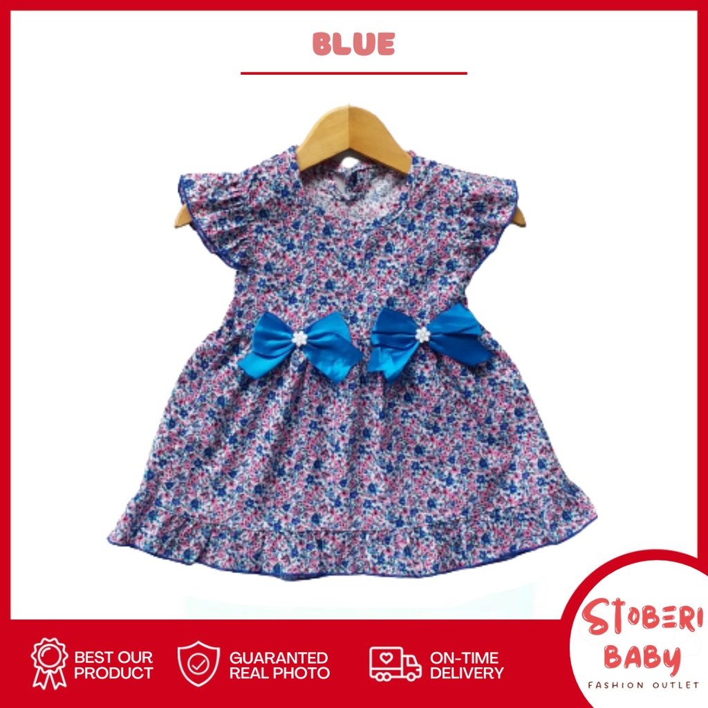 stoberi baby - (EXCLUSIVE ON STOBERI BABY ) Dress Bayi Motif Animal Lucu Baju Bayi Perempuan / QIU2 DOUBLE RIBBON