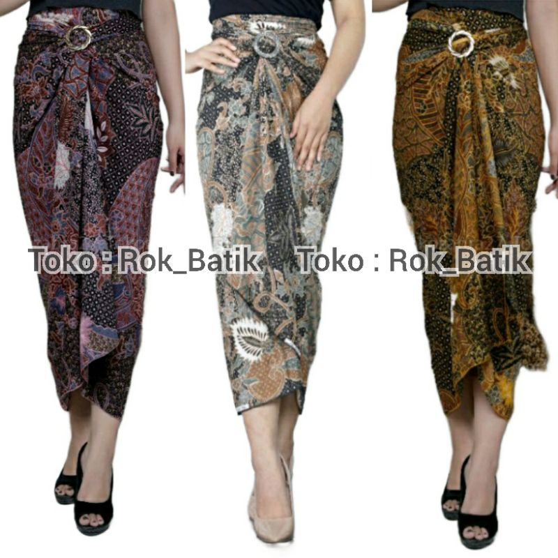 (50 Motif) Rok Lilit Batik Bawahan Kebaya Modern Rok Serut Batik Free Ring Kain Batik Floral Batik Couple Pasangan