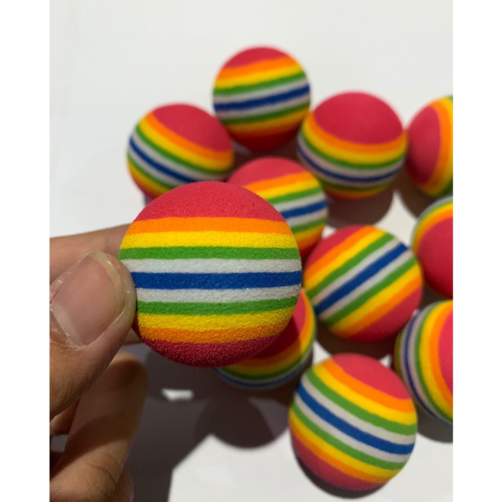 CAT TEASER BALL Rainbow Stripe Bola Pelangi Mainan Kucing/Tntoys