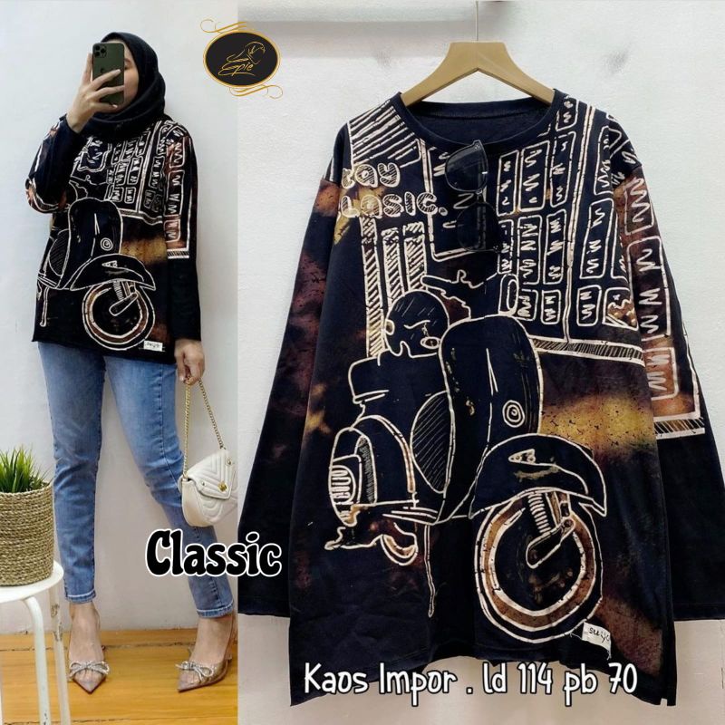 Baju Vespa Classic Atasan Wanita Kaos Import Vespa Oversize Best Seller