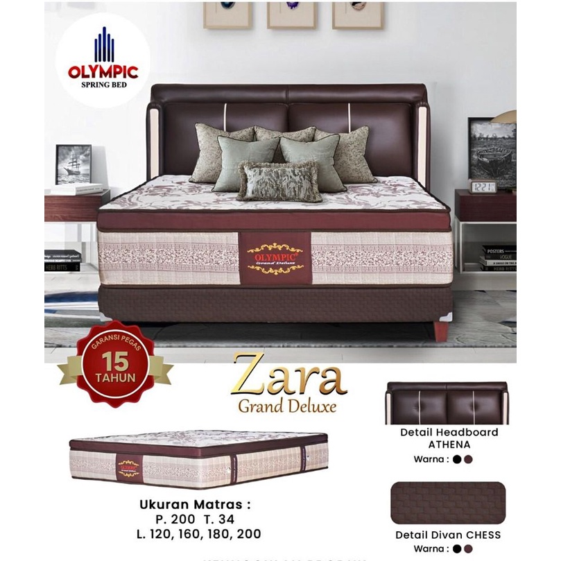 Kasur Springbed Olympic GRAND DELUXE 180 X 200 X 34CM Spring bed Plush Top BATAM