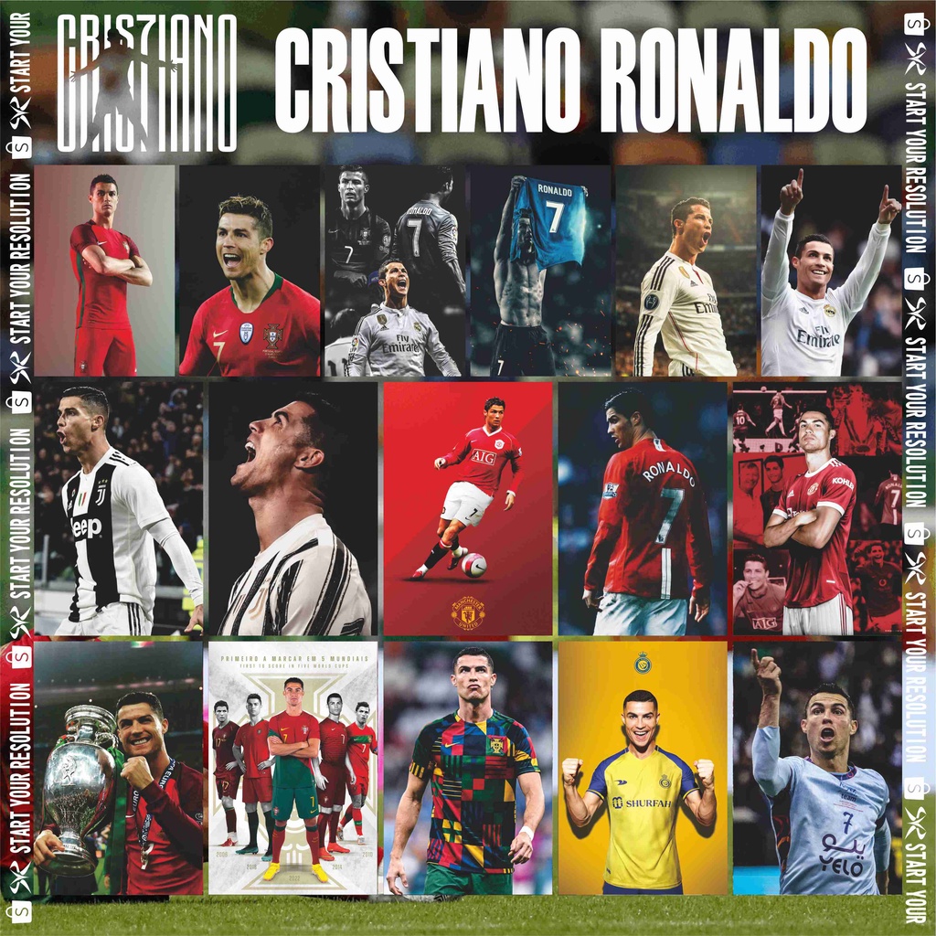 Poster Sepak Bola Cristiano Ronaldo / CR7 / Portugal / Real Madrid / Juventus / Manchester United / 